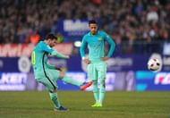 MADRID, SPAIN - FEBRUARY 01:  Lionel Messi of FC Barcelona takes a free kick during the Copa del Rey Semi-final First Leg match between Atletico Madrid and FC Barcelona at Vincente Calderon on February 1, 2017 in Madrid, Spain.  (Photo by Denis Doyle/Getty Images)anfran  (Photo by Denis Doyle/Getty Images)